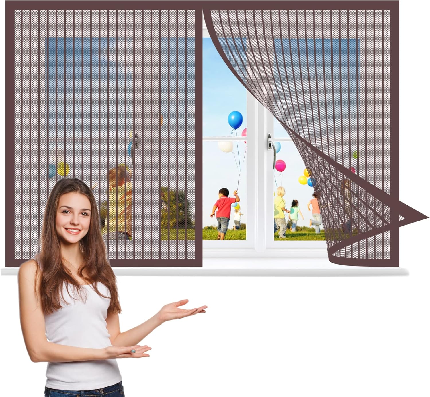 Fly Screens Window Nets 85 x 165 cm, Heavy Duty Anti Mosquito Mesh Fly