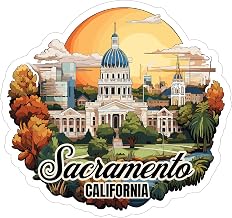 Sacramento California Sticker 4 Inch Travel Souvenir City Destination - Waterproof Vinyl Decal for Laptop Water Bottle Car Tumbler - Durable Aesthetic Long-Lasting Stickers for Adults ID44990