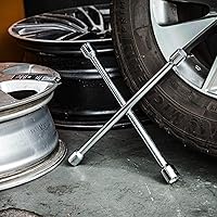 Vista 6 de CARTMAN Llave universal de llanta resistente de 14 pulgadas Llave de hierro para neumáticos de 4 vías