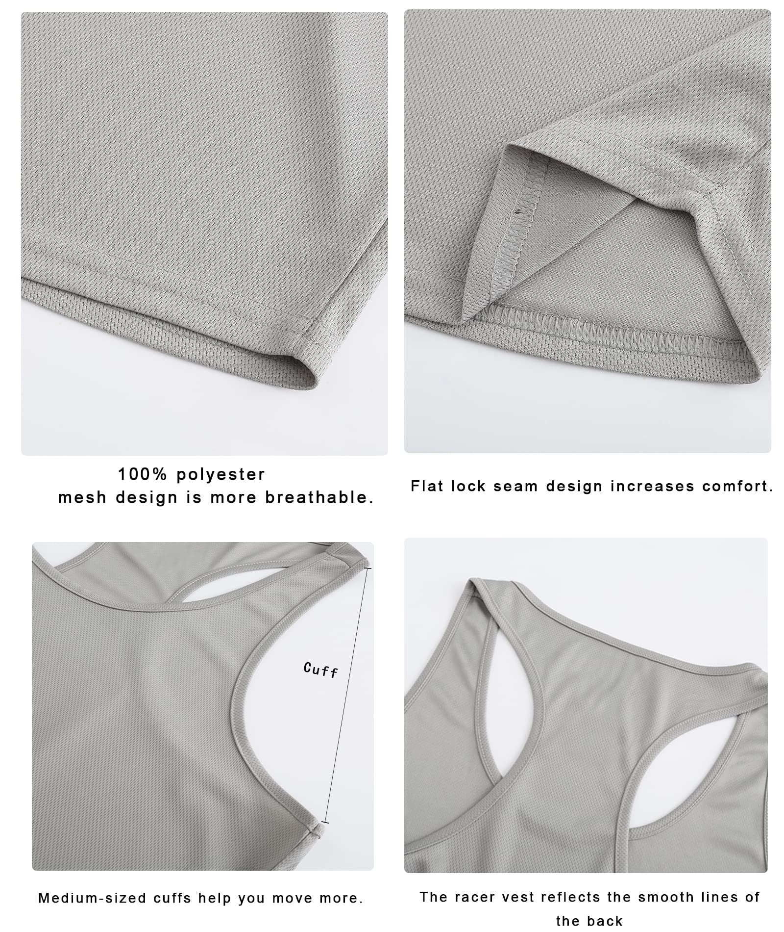 Holure 3er Pack Tank Top Herren, Achselshirts Sport Ärmelloses Shirt Unterhemd Fitness Sleeveless T-Shirt für Training Fitness Bodybuilding Vest