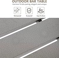 Vista 5 de Mesa de bar al aire libre, mesa de barra de altura de mostrador de patio, mesa de bar rectangular de 63 pulgadas para patio, jardín, balcón, junto a