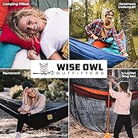 Vista 6 de Wise Owl Outfitters Hamaca de camping – Hamaca portátil de 500 libras con correas de árbol – viajes, mochileros, senderismo, equipo de campamento al