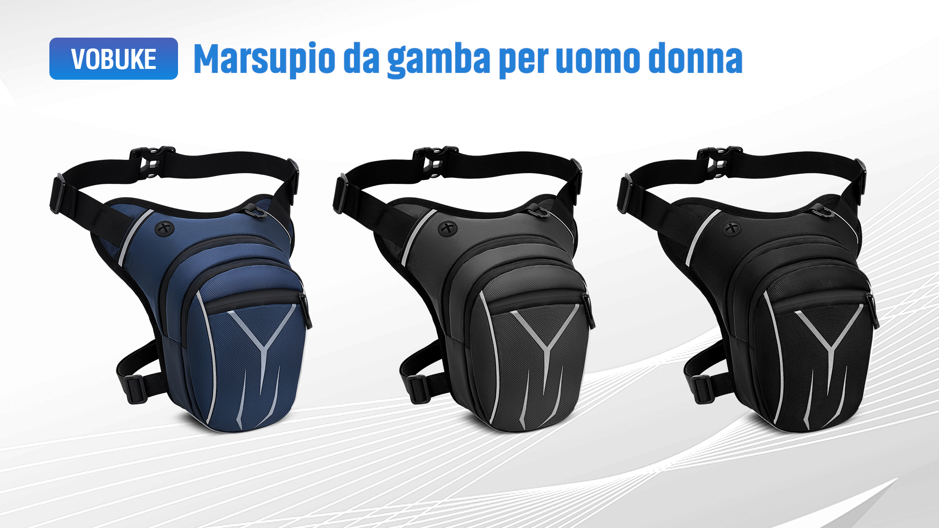 Marsupio Da Gamba Sportivo - Multitasche Impermeabile Per Ciclismo, Escursionismo E Moto - Foto 3