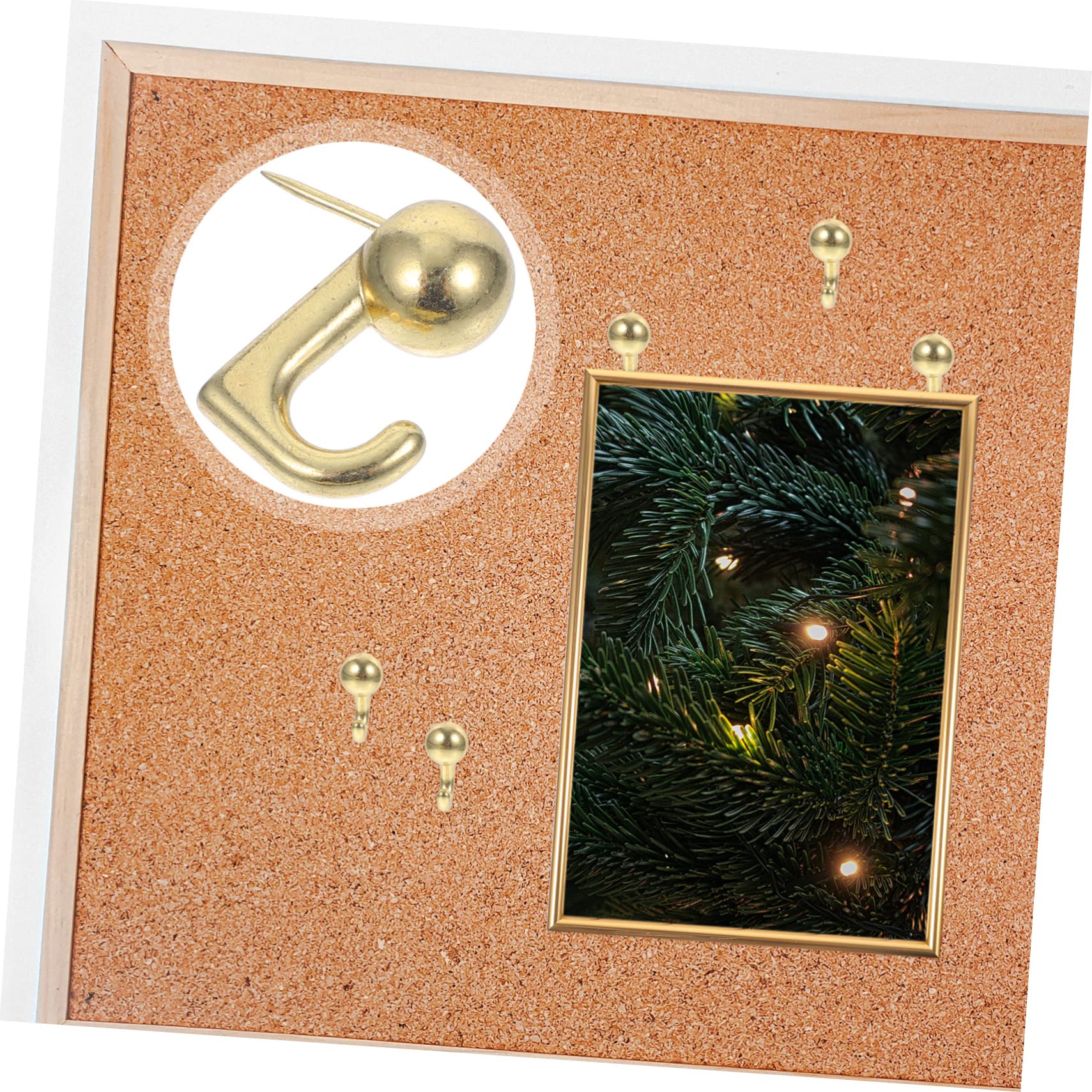 HOMSFOU 50 Pezzi Ganci in Lega di Zinco Color Oro Facili da Inserire e Resistenti per Appendere Immagini a Parete in Ufficio a Scuola