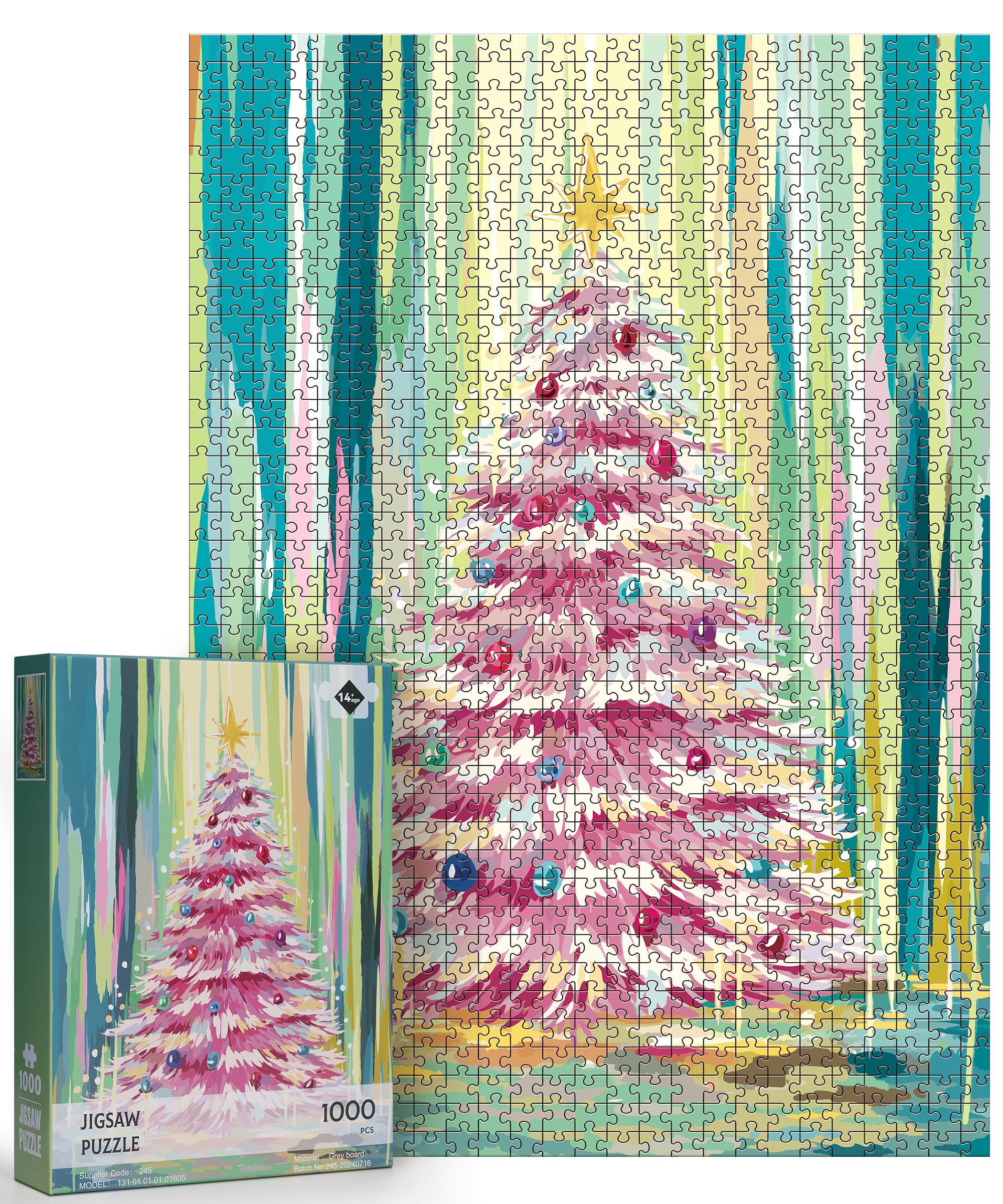 amazon-com-slody-puzzles-for-adults-1000-pieces-pink-christmas-tree-1000-piece-puzzle-for-adults-with-letters-on-back-merry-christmas-jigsaw-puzzles-kit-for-family-friends-holiday-game-night-toys