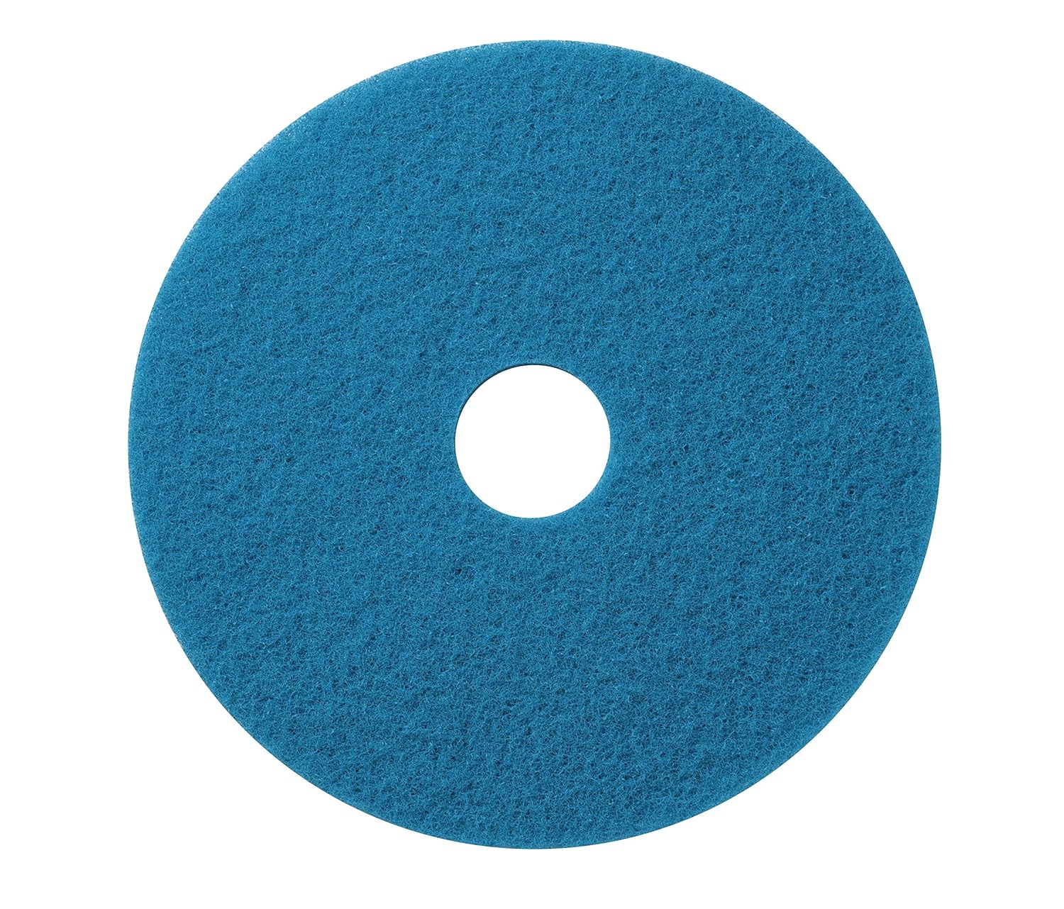 Americo Blue Cleaner Floor Pad, 13" Diameter, 3.25" Center Hole, 5 Pads/Case, Machine Cleaner Floor Pads for Medium Scrubbing, Made of 100% Recycled Content, USA Made