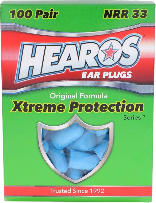 Xtreme Foam Earplugs, 33dB NRR Ear Plugs, 100 Pairs, Foam Ear Plugs Noise Reduction & Hearing Protection