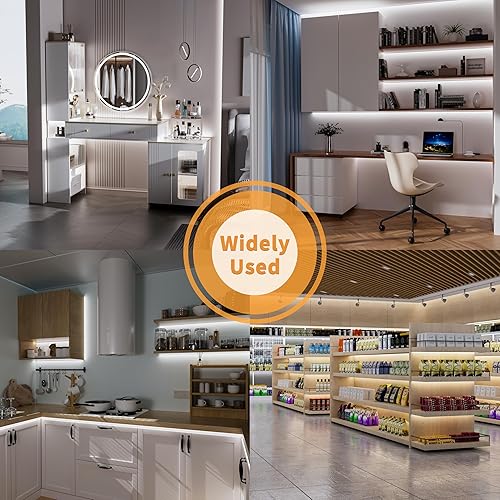 Miniatura 9 de PAUTIX COB - Tira de luz LED IP65, impermeable, luz blanca, 6000 K, listada UL, 20 pies20.0 ft, CRI 90+ súper brillante, 24 V, cinta de luz LED para