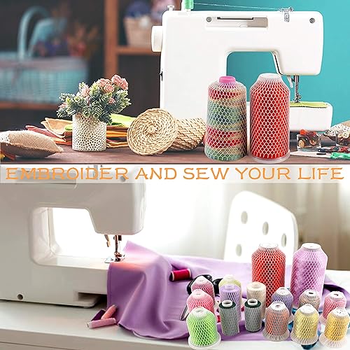 Miniatura 5 de New brothread Bobina de red de hilo de 20 yardas para diferentes tamaños de bordado de costura y bobinesconos de hilo de servidor, corte en