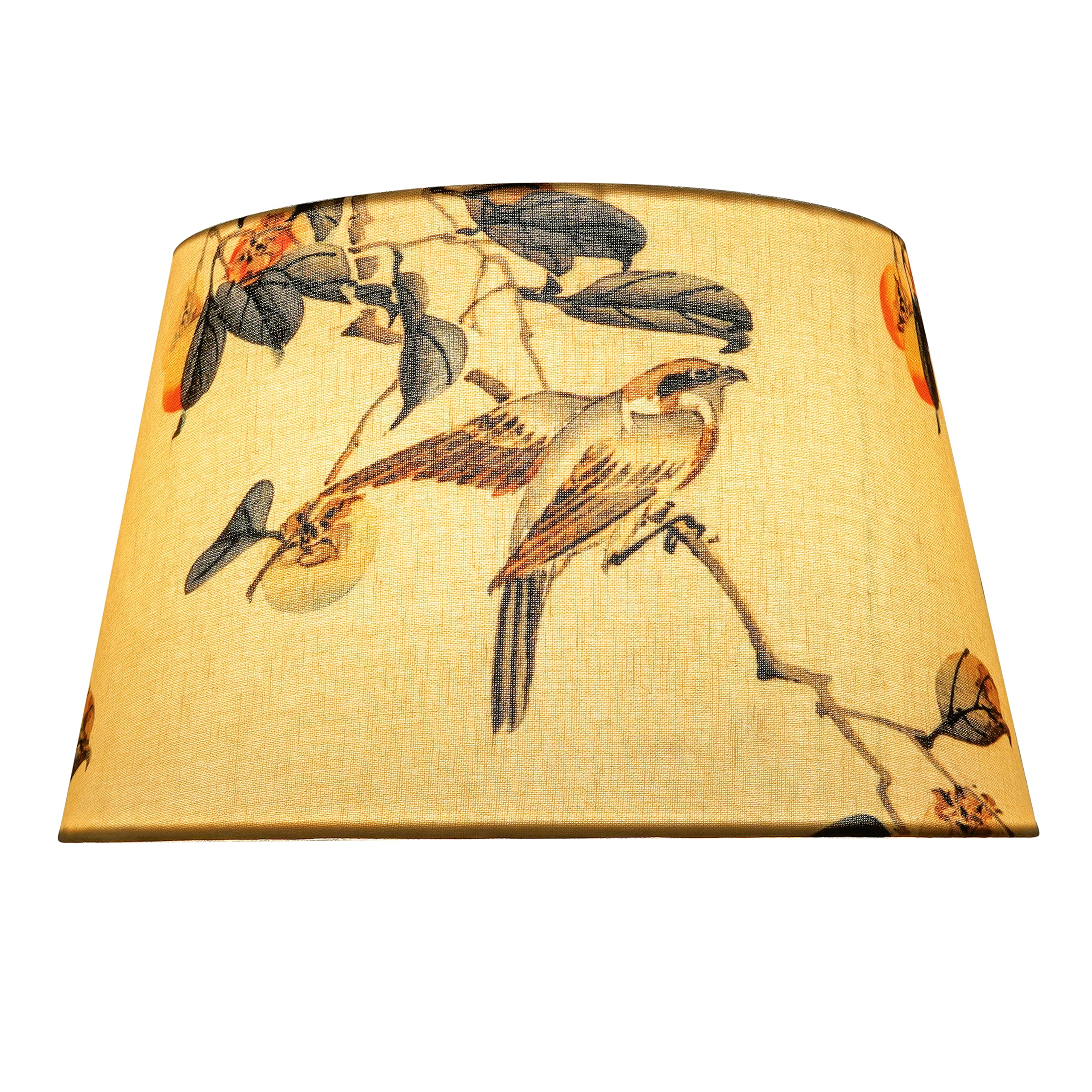 KAPOOR E-ILLUMINATIONS Digital Printed Linen Fabric Hand Rolled Drum Shade for Table Lamps, Floor Lamps, Lampshade Suitable for Bedroom, Living Room, Home Decor and Decoration, 10 Inches (Multi)