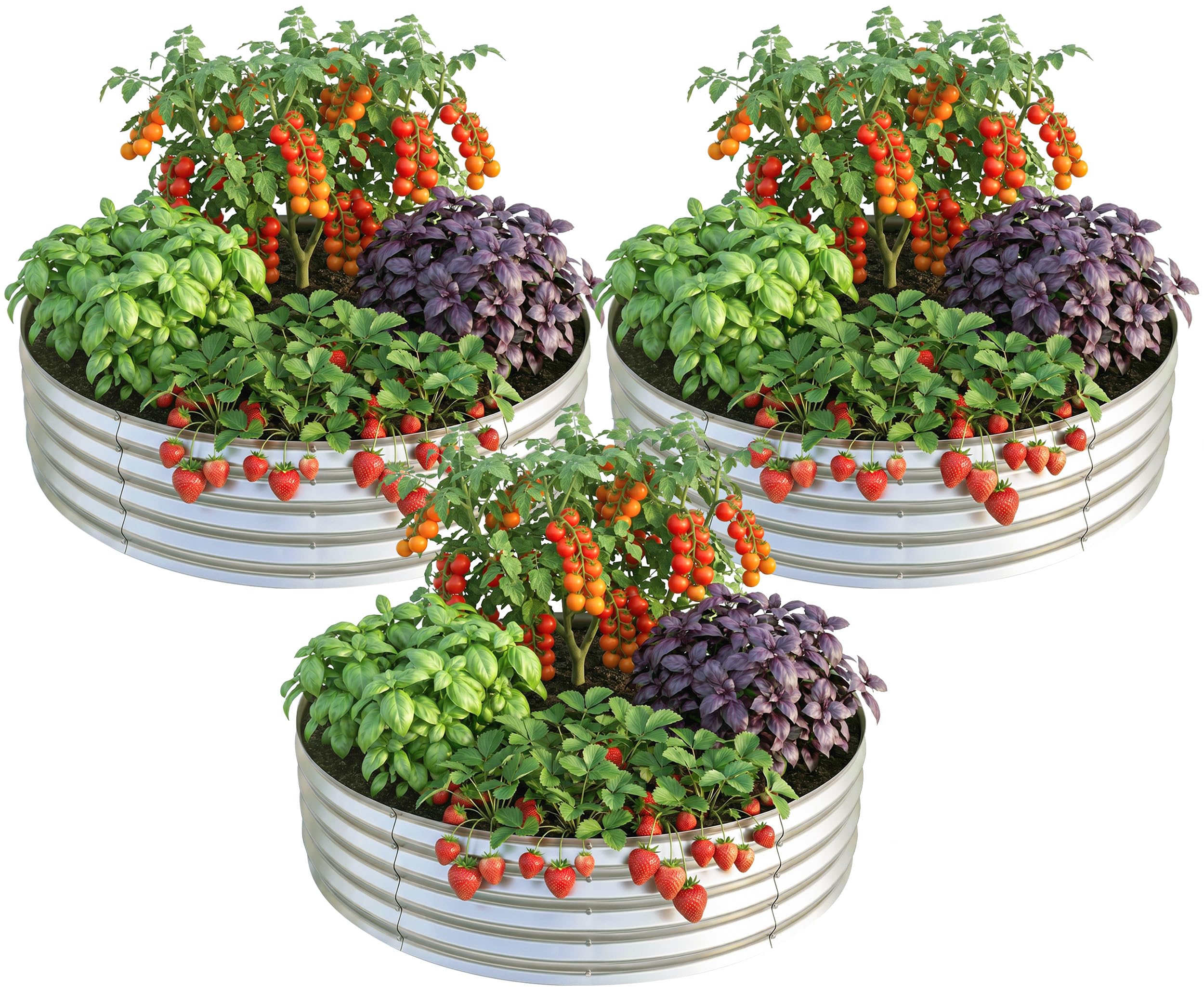 Utopia Home Galvanized Raised Garden Bed Kit 3-Pack