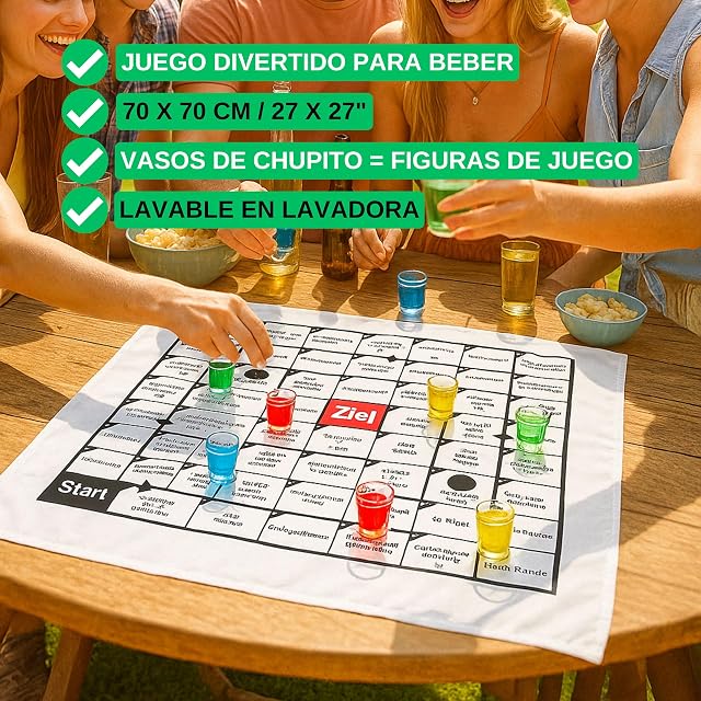 Foto 2 de 8 de [VERSIÓN ESPAÑOLA] Juego de Beber, en una toalla de 70 x 70 cm, 54 campos de juego