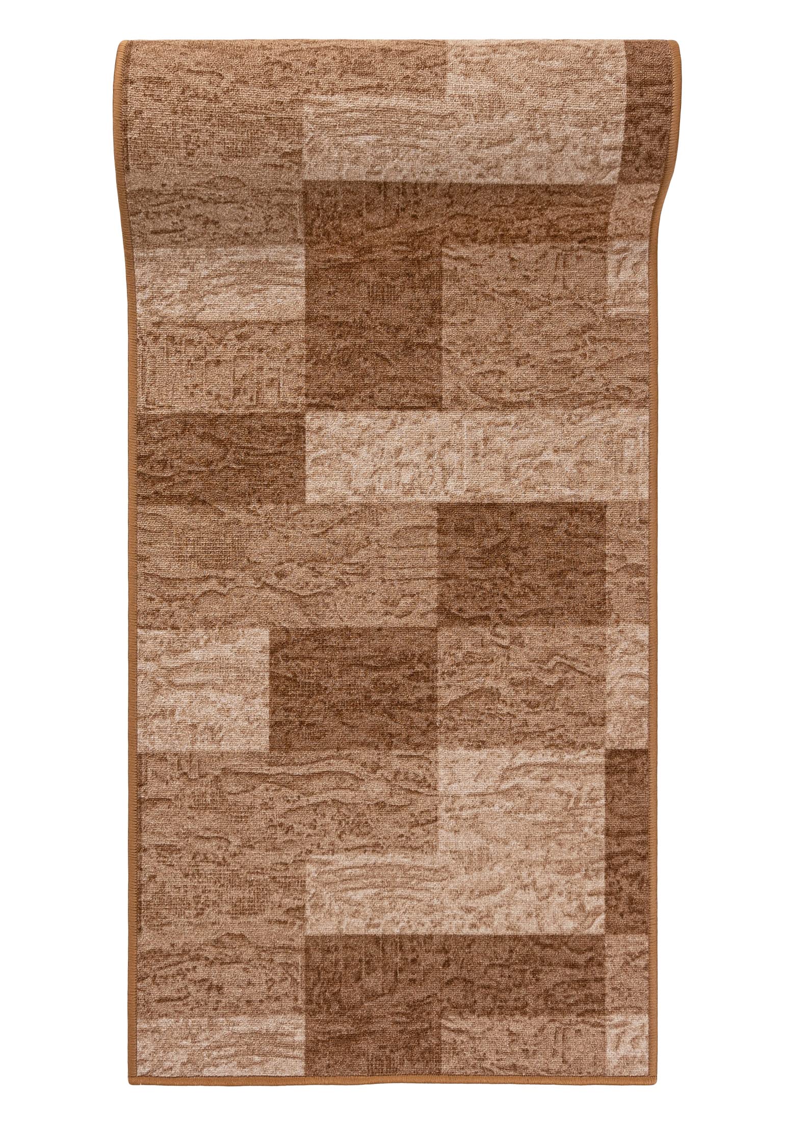 Mazovia Alfombra de Pasillo Larga - Alfombra Antideslizante Geometría Moderno - Pelo Corto - Alfombras de Pasillo por Metros - Alfombras para Pasillos Largos - Beige - 67 x 275 cm
