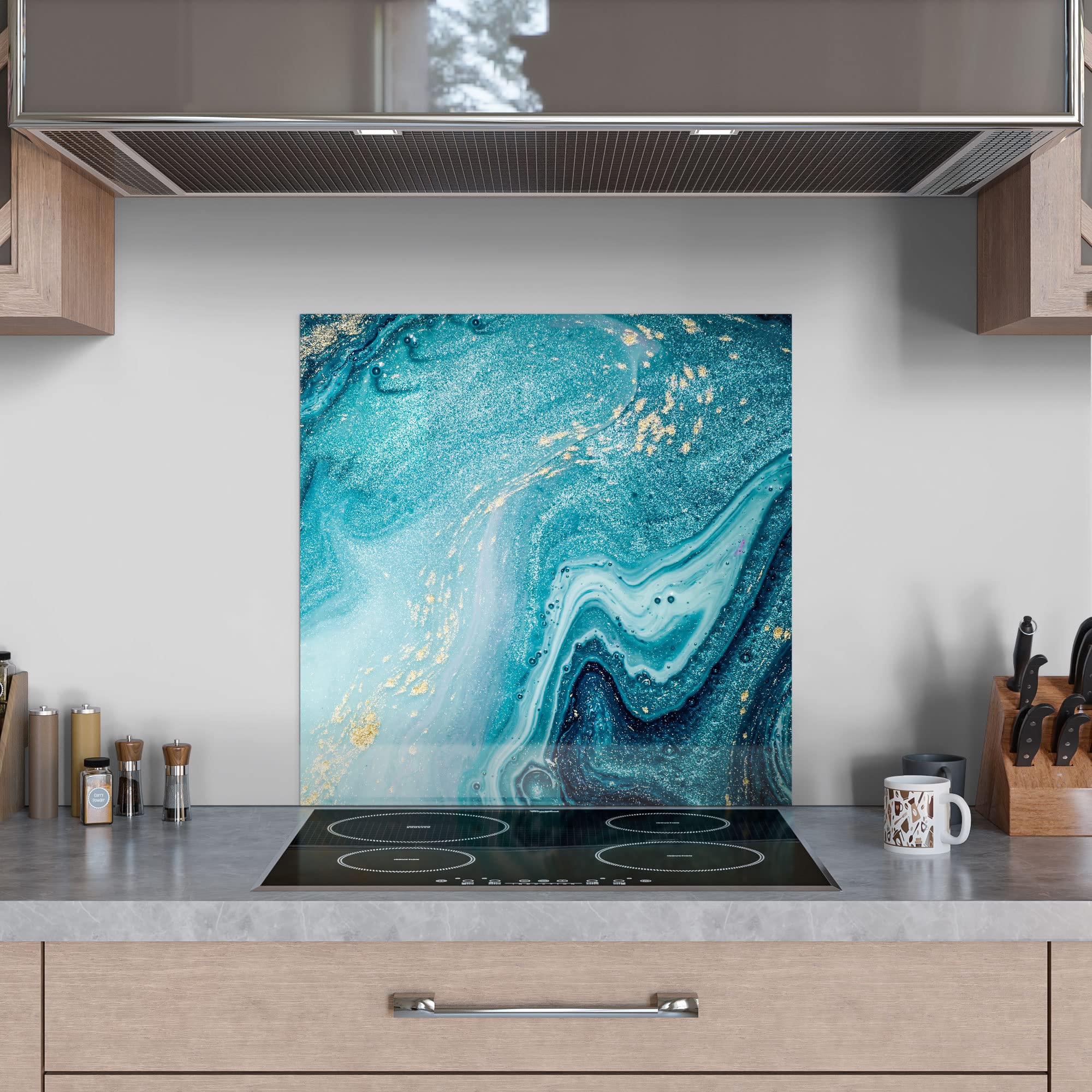 ARTHUB® Crédence De Cuisine En Verre 100x100 Cm, Abstract