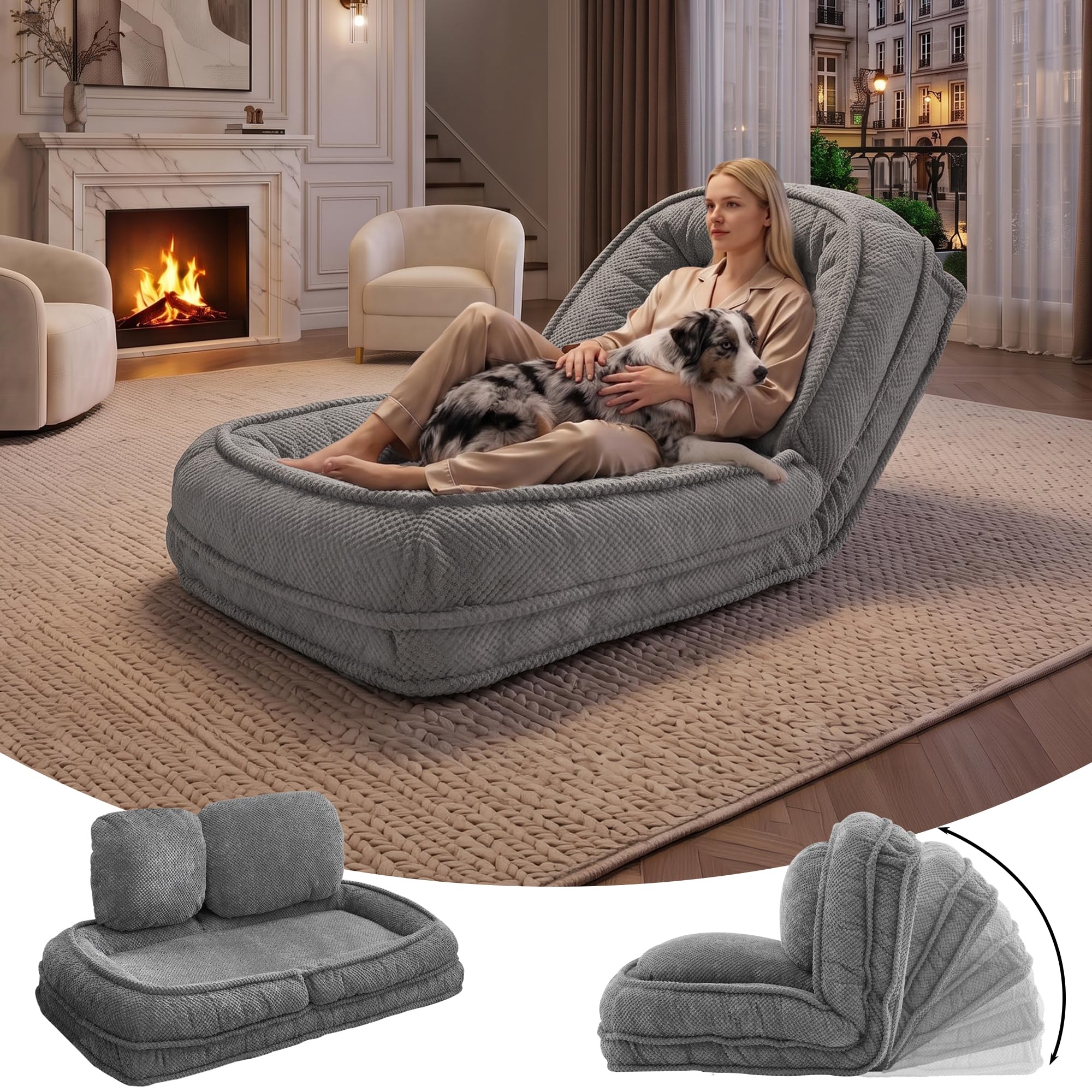 Amazon.com: HKOLIE Human Dog Bed, Lazy Sofa Couch, Plush Floor