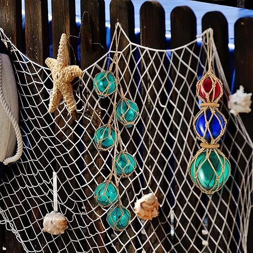 Miniatura 4 de SAILINGSTORY - Flotador de pesca de cristal, 6 bolas de boya para decoración de verano, adornos náuticos costeros de playa para árbol de Navidad, 3