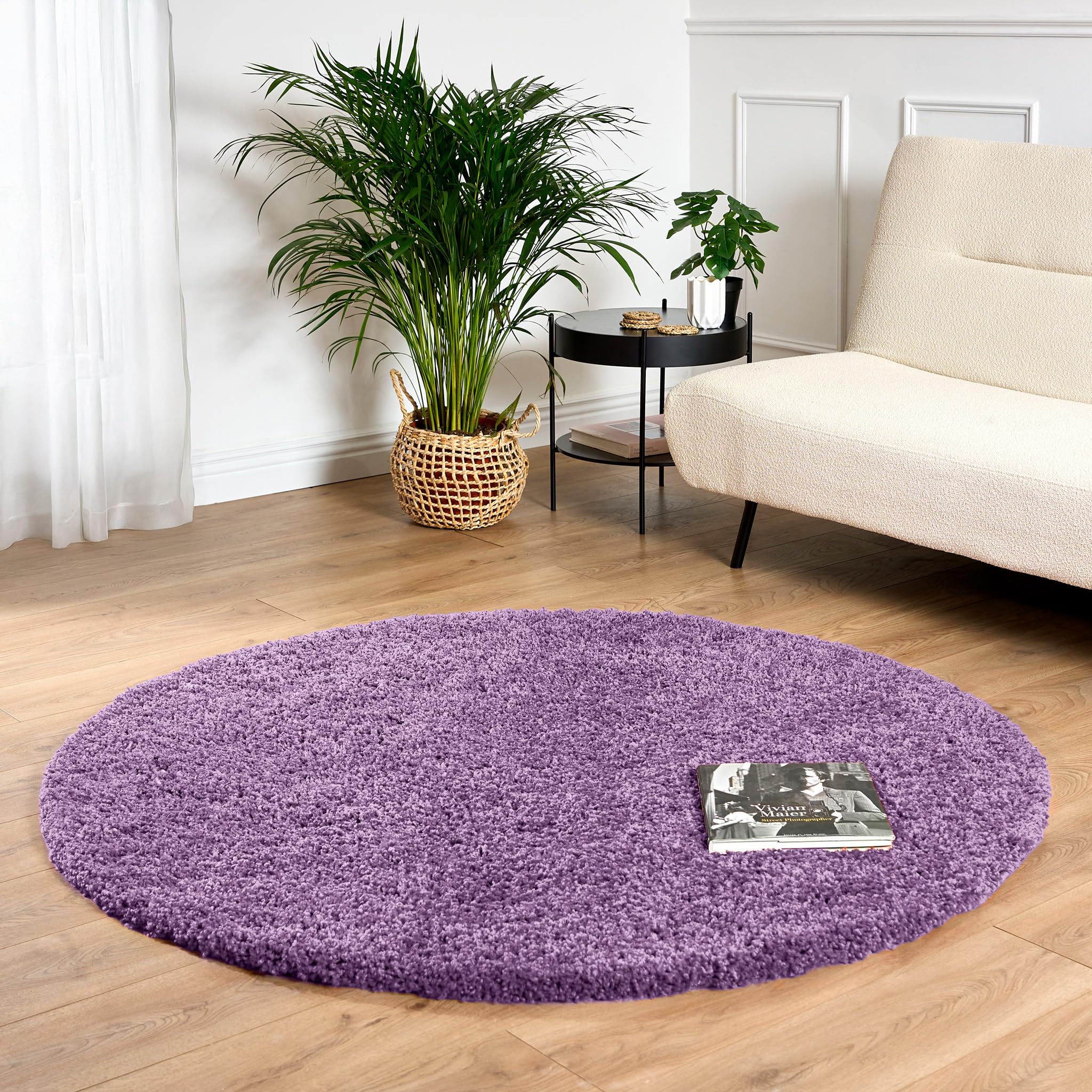 Bravich Navy Blue Shaggy Rug 80 x 150cm (2'7" x 4'11") 5cm Pile Medium Thick Fluffy Living Room Hessian Backed Washable — view 94