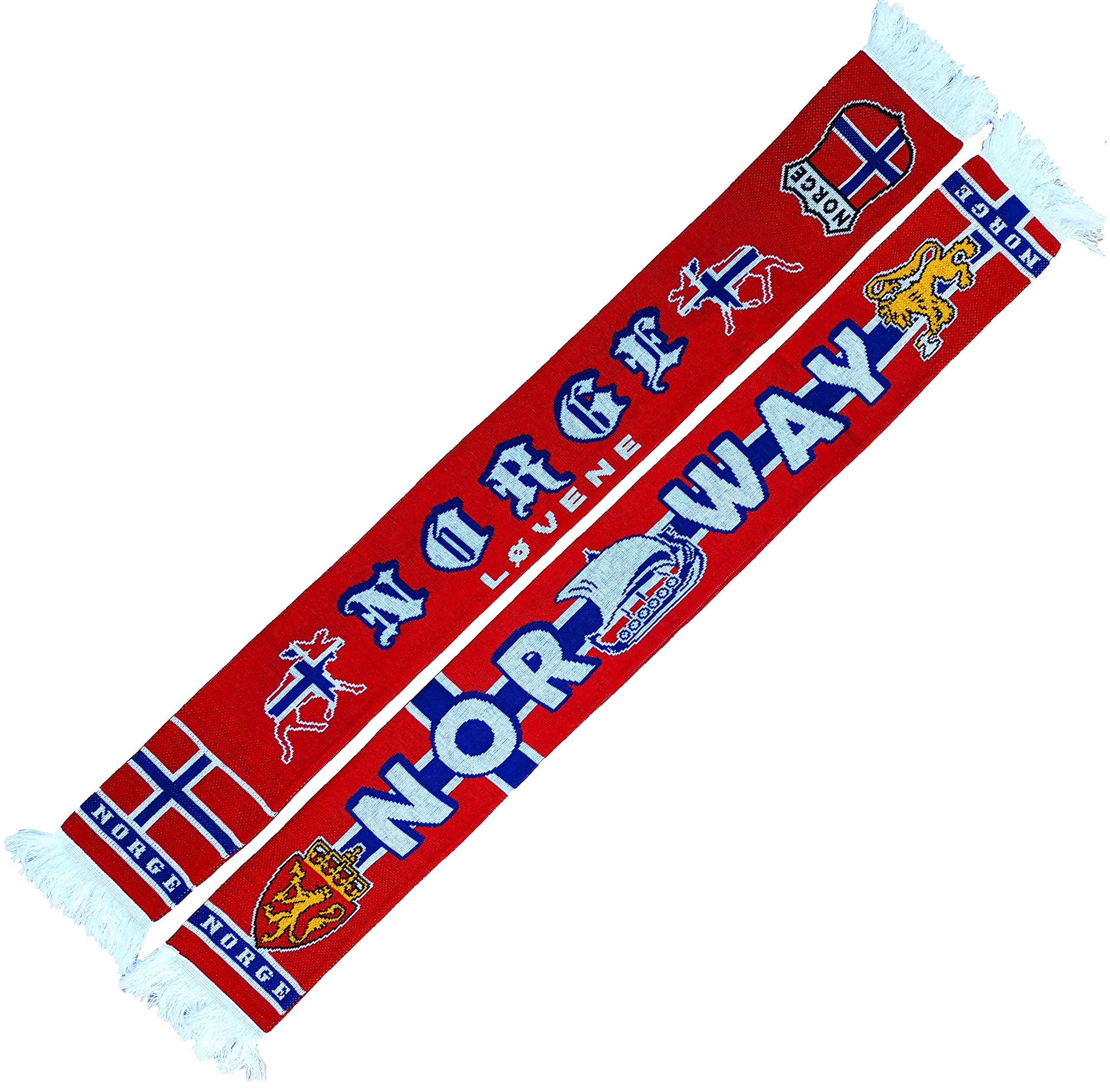 Generisch Norway, Norge, Norway Scarf (Knitted Scarf) for World Cup European Championship Football Scarf, Cult Scarf
