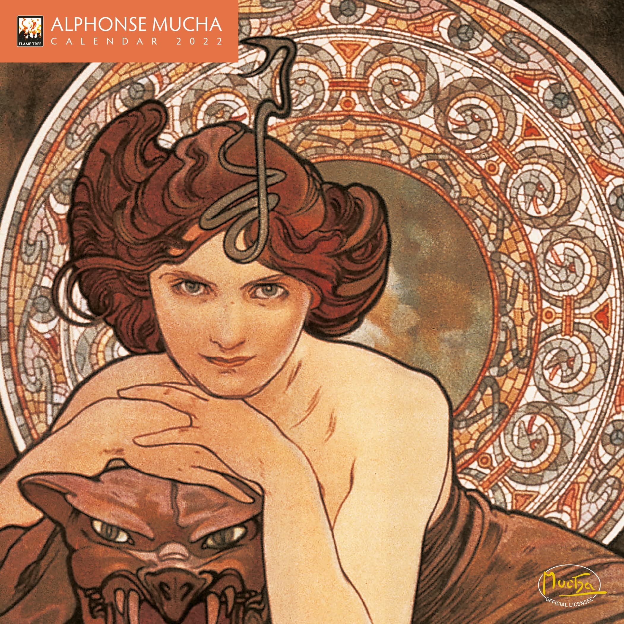 Flame Tree Publishing Alphonse Mucha Mini Wall calendar 2022 (Art Calendar)