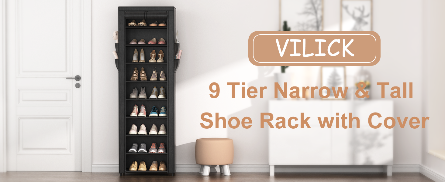 Amazon.com: VILICK Shoe Rack with Cover Narrow Shoe Organizer with