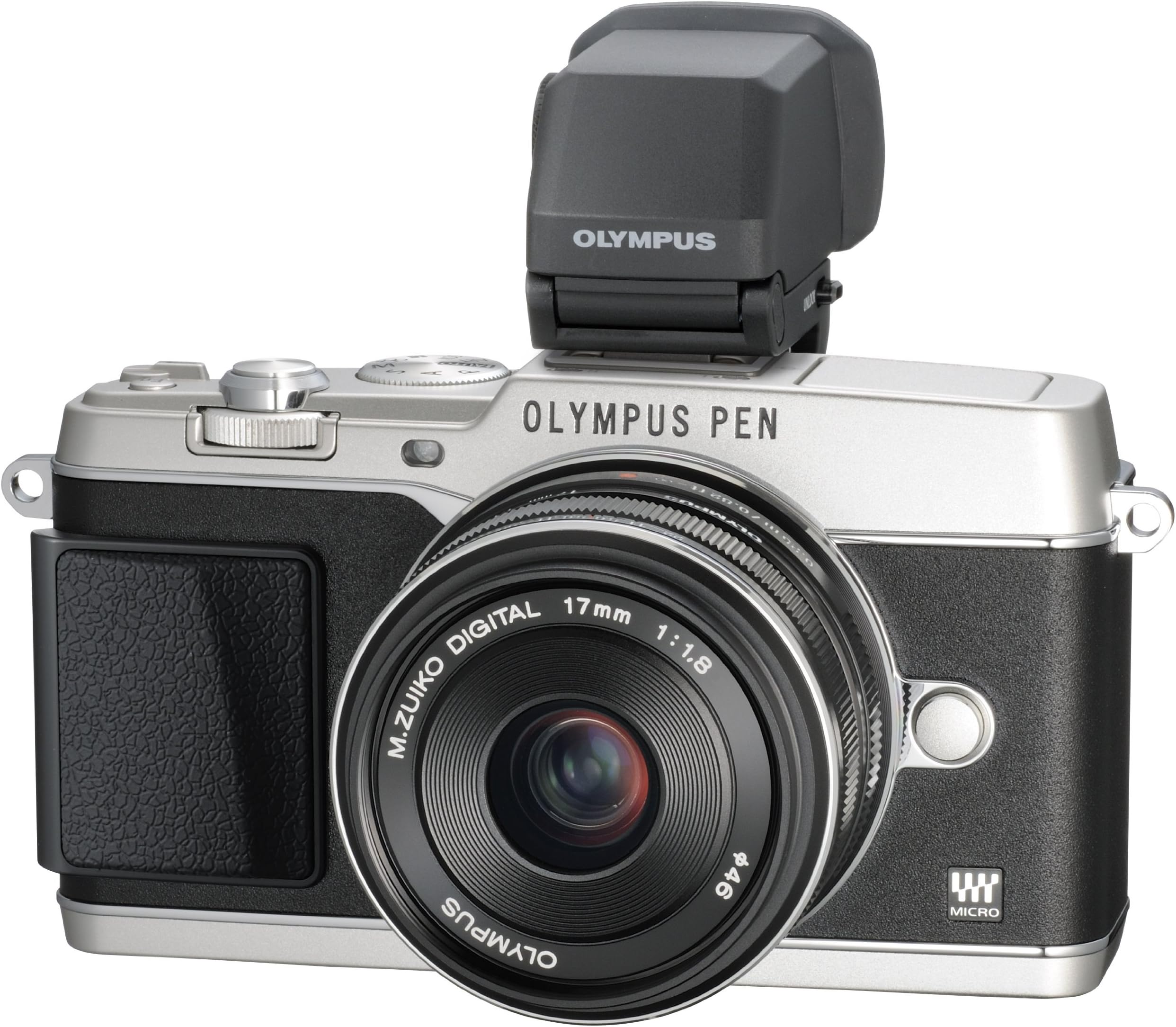 OM SYSTEM OLYMPUS E-P5 16.1 MP Mirrorless Digital Camera with 3-Inch LCD and 17mm f/1.8 lens (Silver with Black Trim)