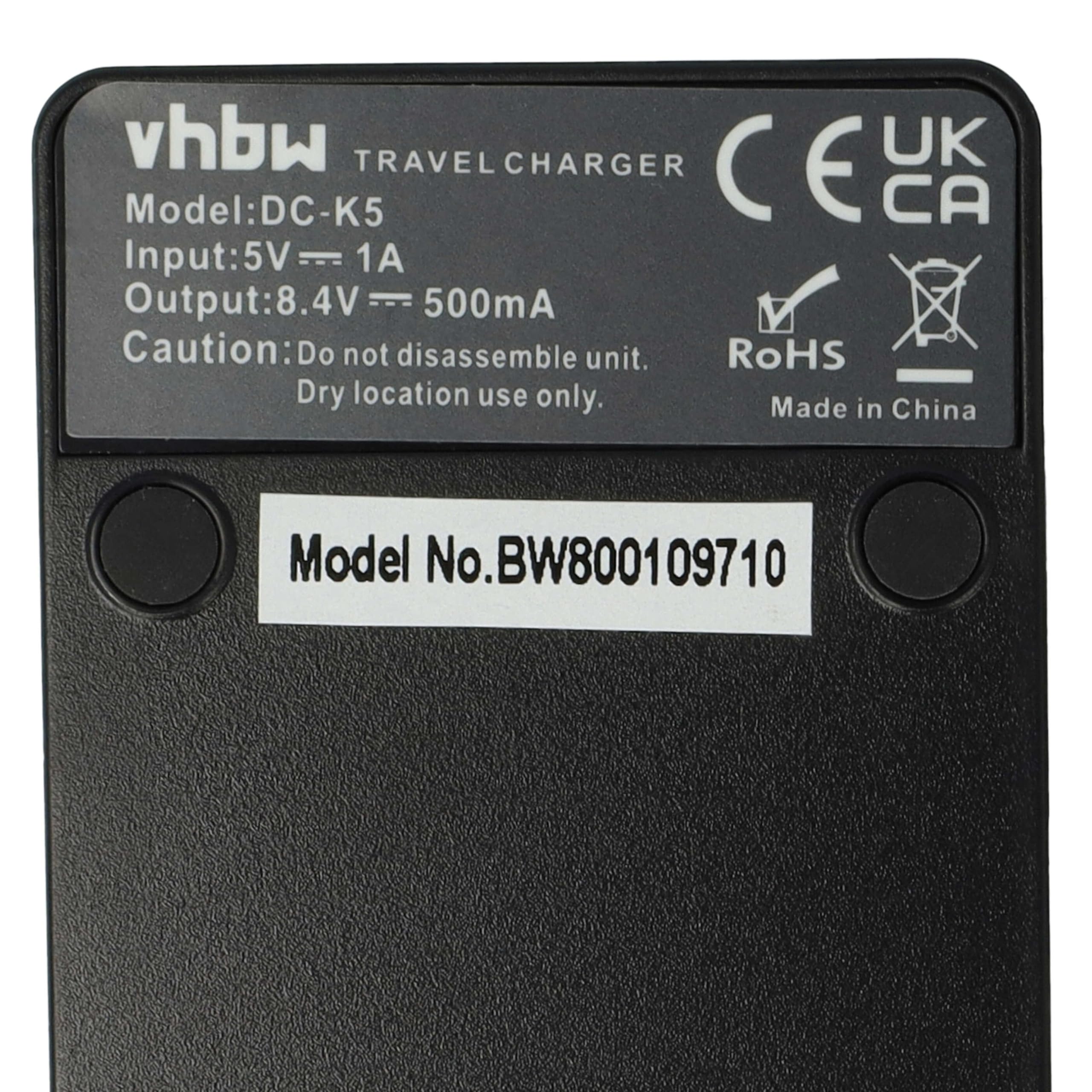 vhbw Cargador de batería USB Compatible con Sony Handycam DCR-HC3, DCR-HC30, DCR-HC30E, DCR-HC32, DCR-HC32E, DCR-HC35, DCR-HC35E