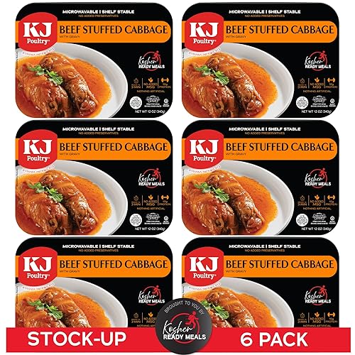 Miniatura 10 de KJ Poultry Kosher Ready Meals – Rollos de col rellenos de carne de res, comidas de carne MRE listas para comer, sin gluten (paquete de 3) preparado