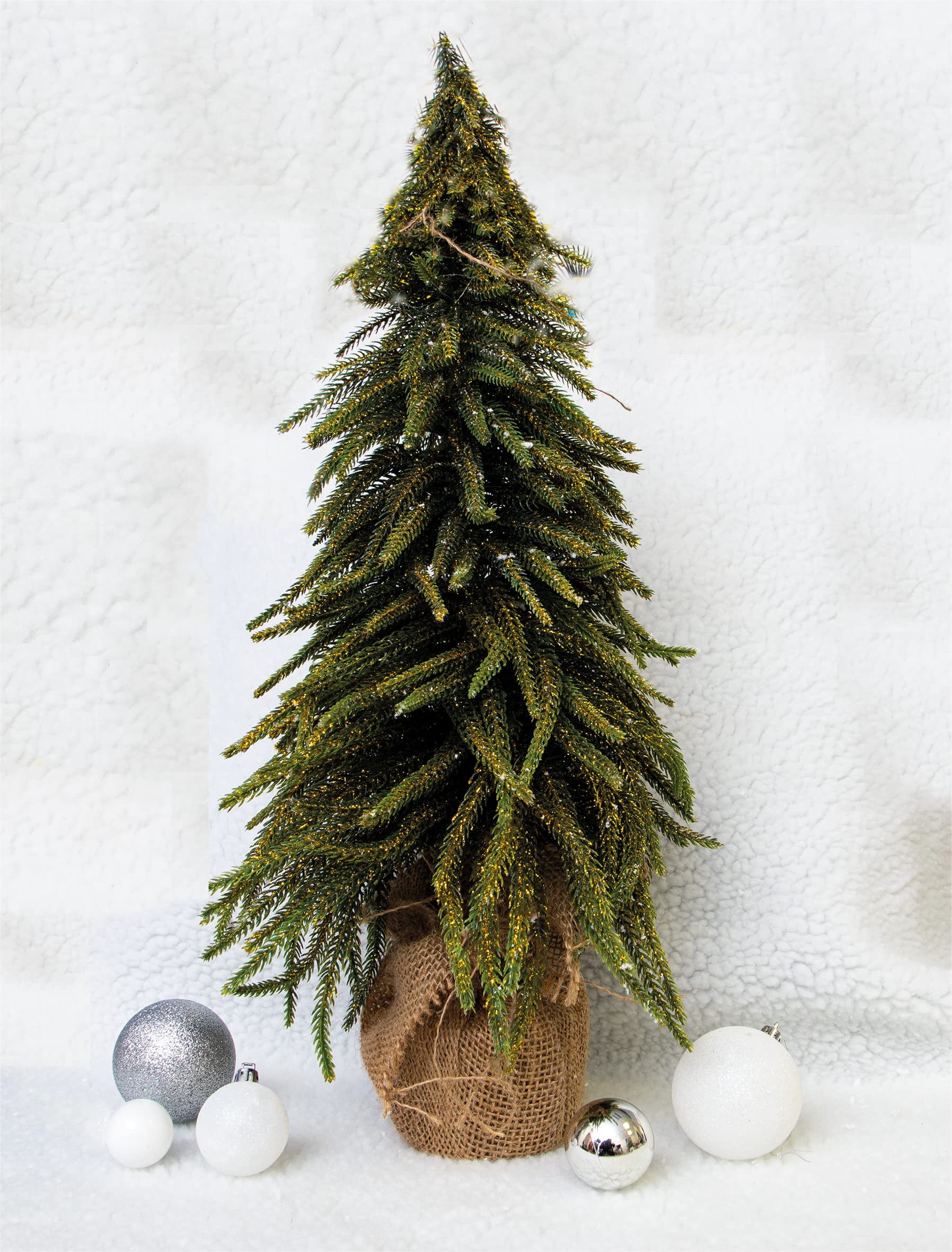 St Helens Mini Christmas Tree 52cm Green Gold Finish