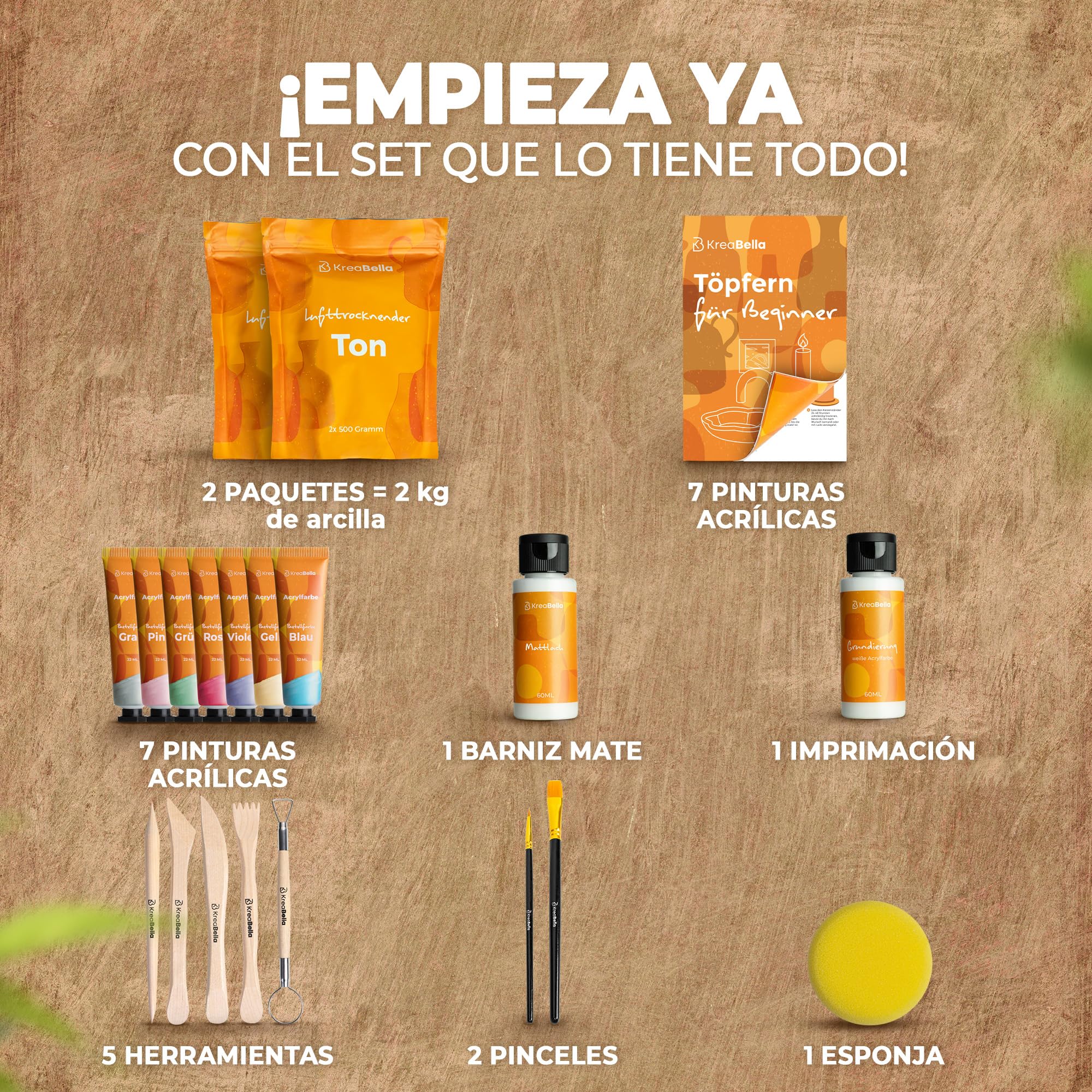 Juego de alfarería - Alfareros DIY para el hogar, arcilla de secado al aire para manualidades, arcilla de secado automático, juego de arcilla seca para cerámica creativa, juego creativo de