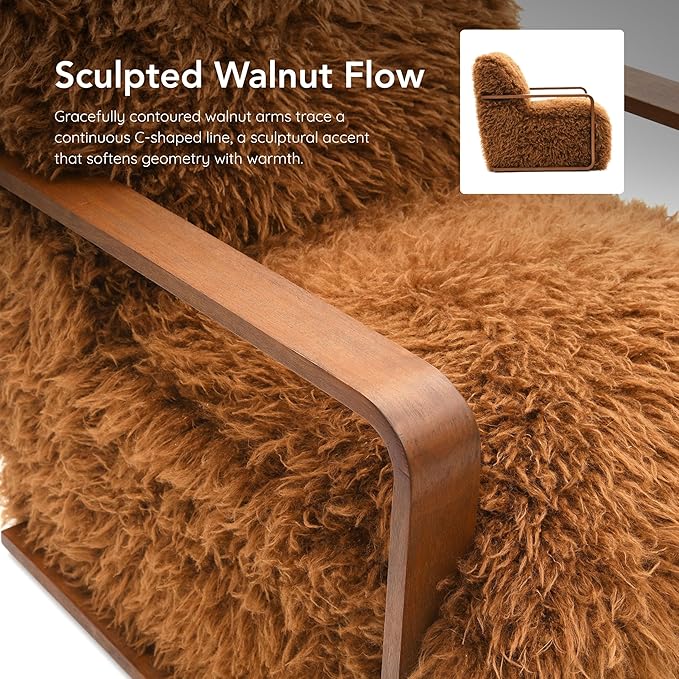 Sillón Lounge Moderno Camel Marrón Suave miniatura 7