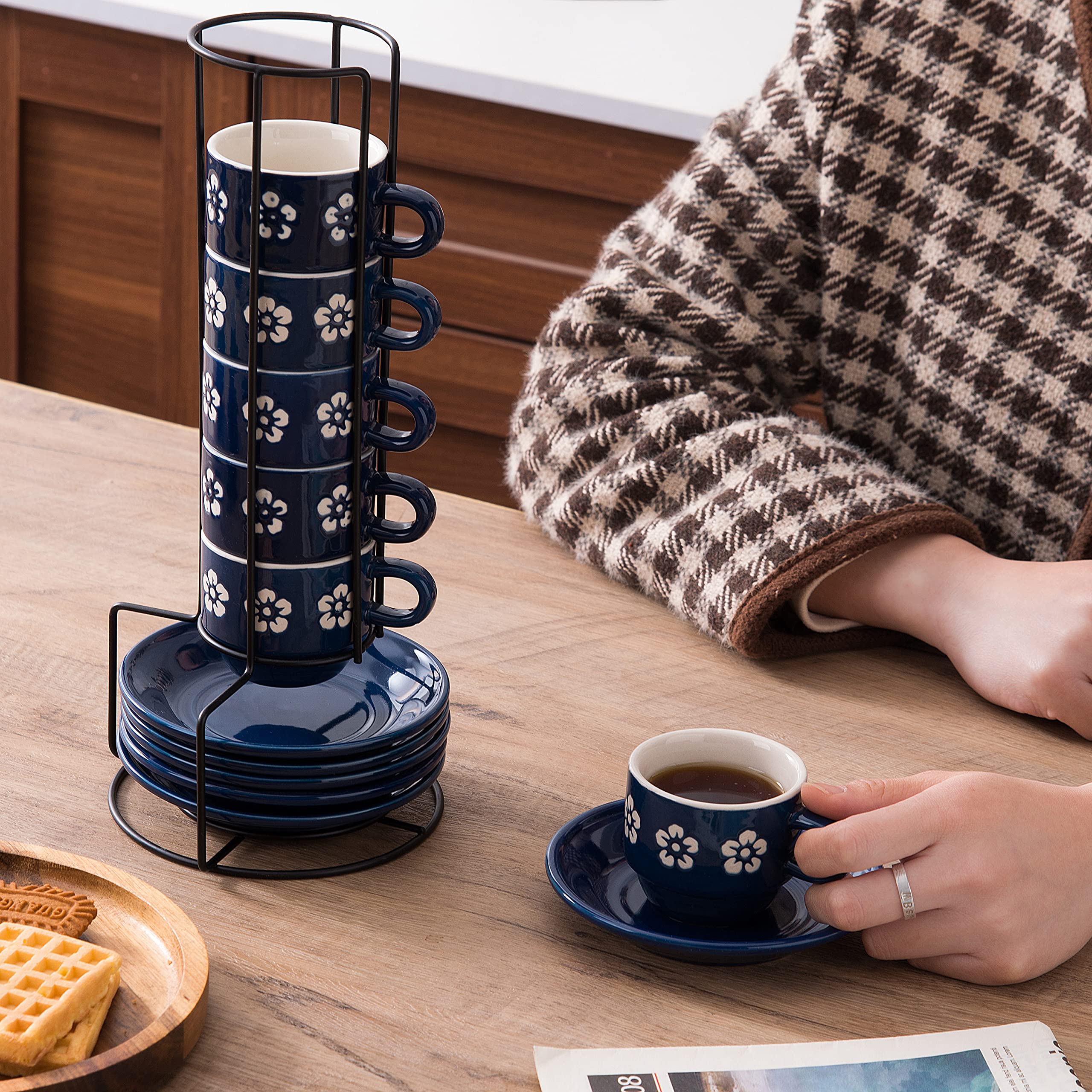 Amazon.com | Original Heart 6-pieces Espresso Cups with Saucers