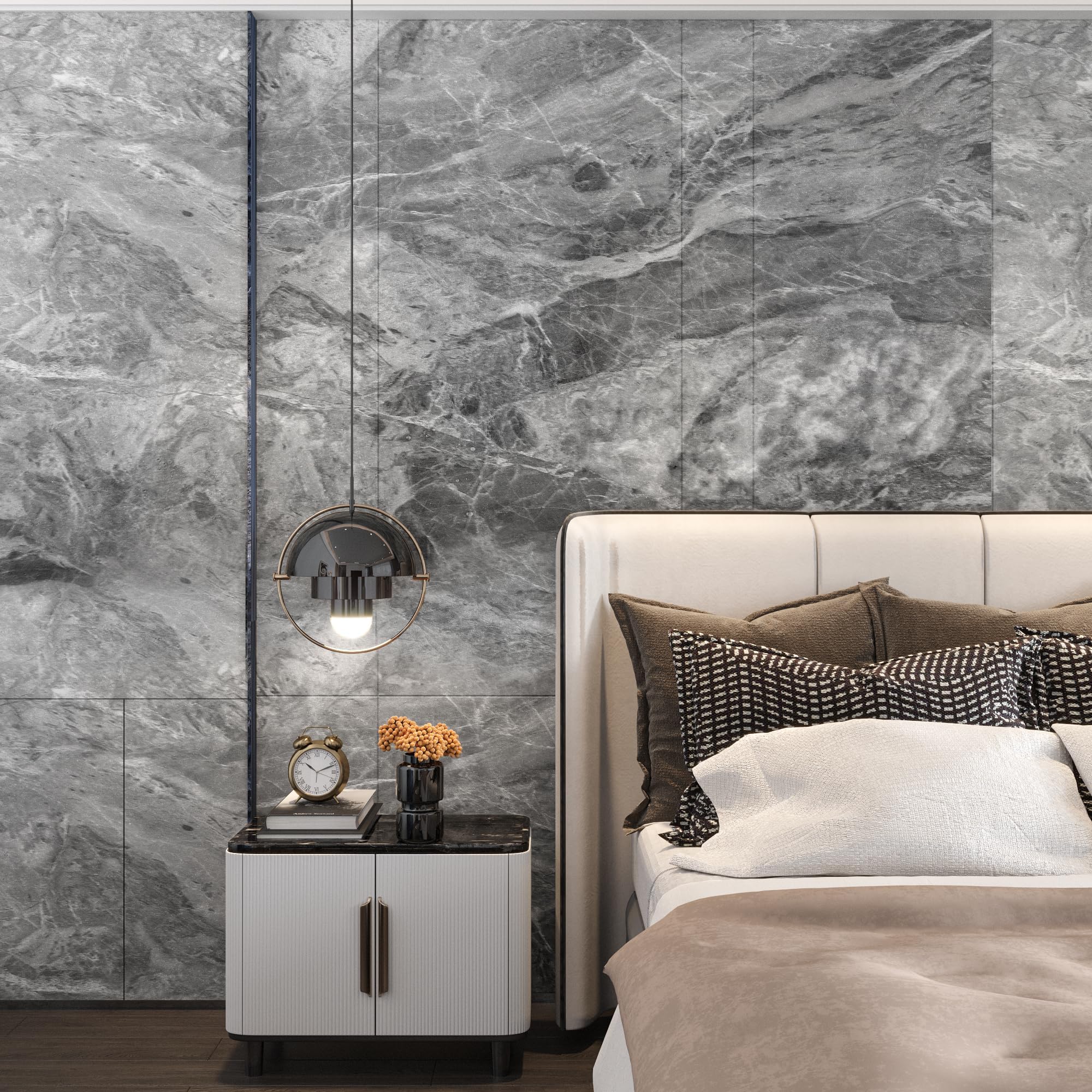 – Extra Wide Grey Marble Self Adhesive Wallpaper Matt Thicken Gray Granite Look Furniture Sticker 31.5x157inch Dark Marble Vinyl Wrap Waterproof Wall Sticker for Bathroom Kitchen Worktop Covering