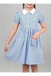 Lace Pinafore - Back To School Blue Gingham 12Y - View #2