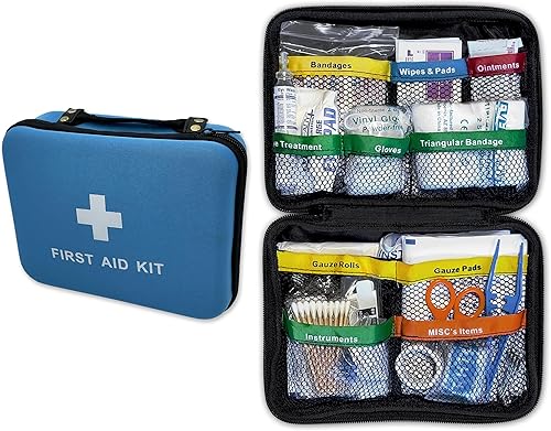 Rapid Care First Aid Kit de primeros auxilios multiusos de 160 piezas para el hogar, la oficina y el automóvil - Kit compacto de preparación para