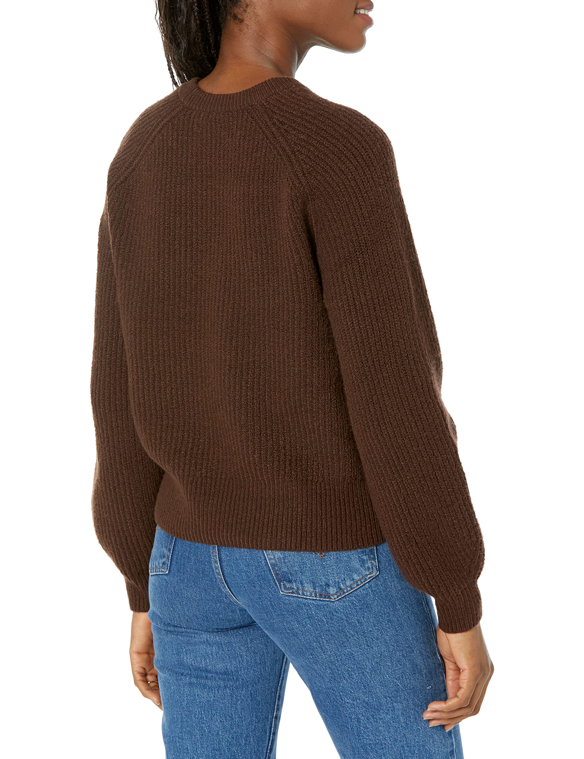 Amazon Essentials Femme Pull-Over côtelé à col Ras-du-Cou