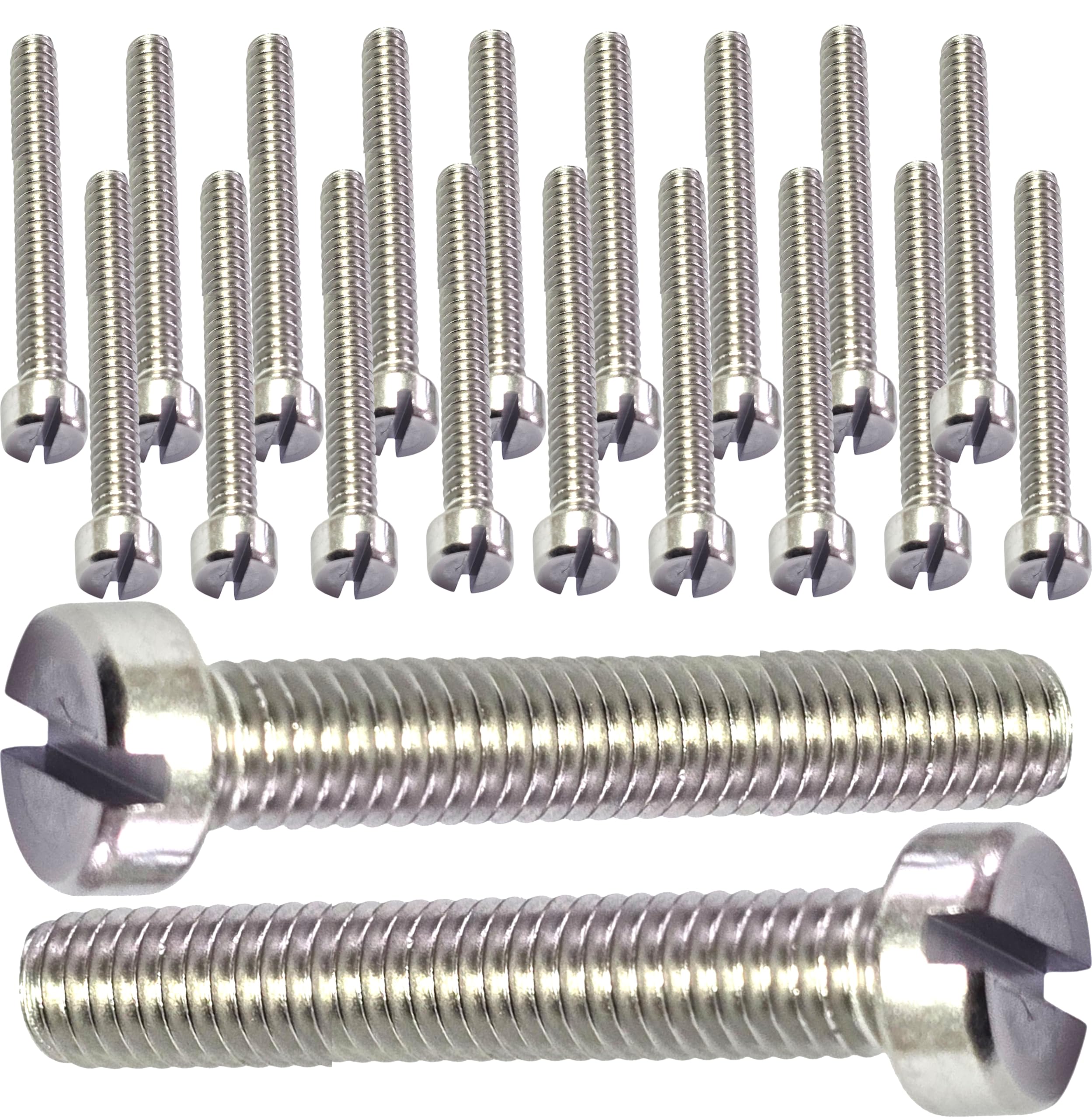 M4 x 60mm Pan Slotted Head Bolts Made of A2 Grade Stainless Steel M3 M4 M6 Bolts DIN 84 with Lengths from 10mm - 100mm (Pack of 20)