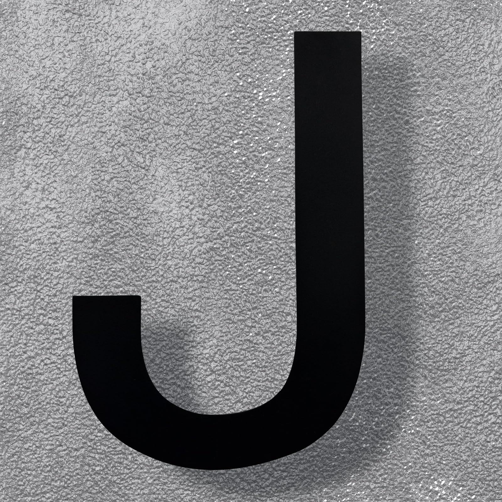 Modern 8-Inch Black Stainless Steel Floating House Letters - Sleek & Visible Address Number for Home/Office- Weatherproof & Easy Install/Letter J