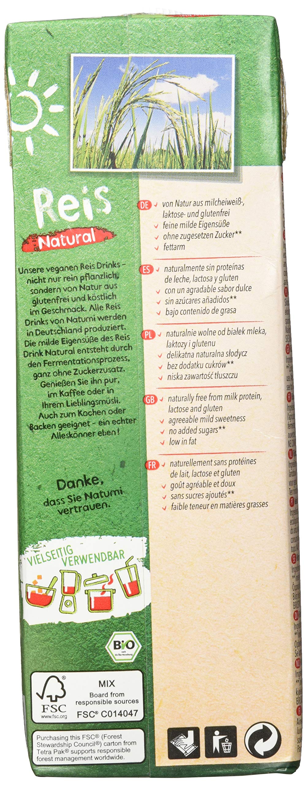 Natumi Reis Drink Natural Bio, 12er Pack (12 x 1.049 l)