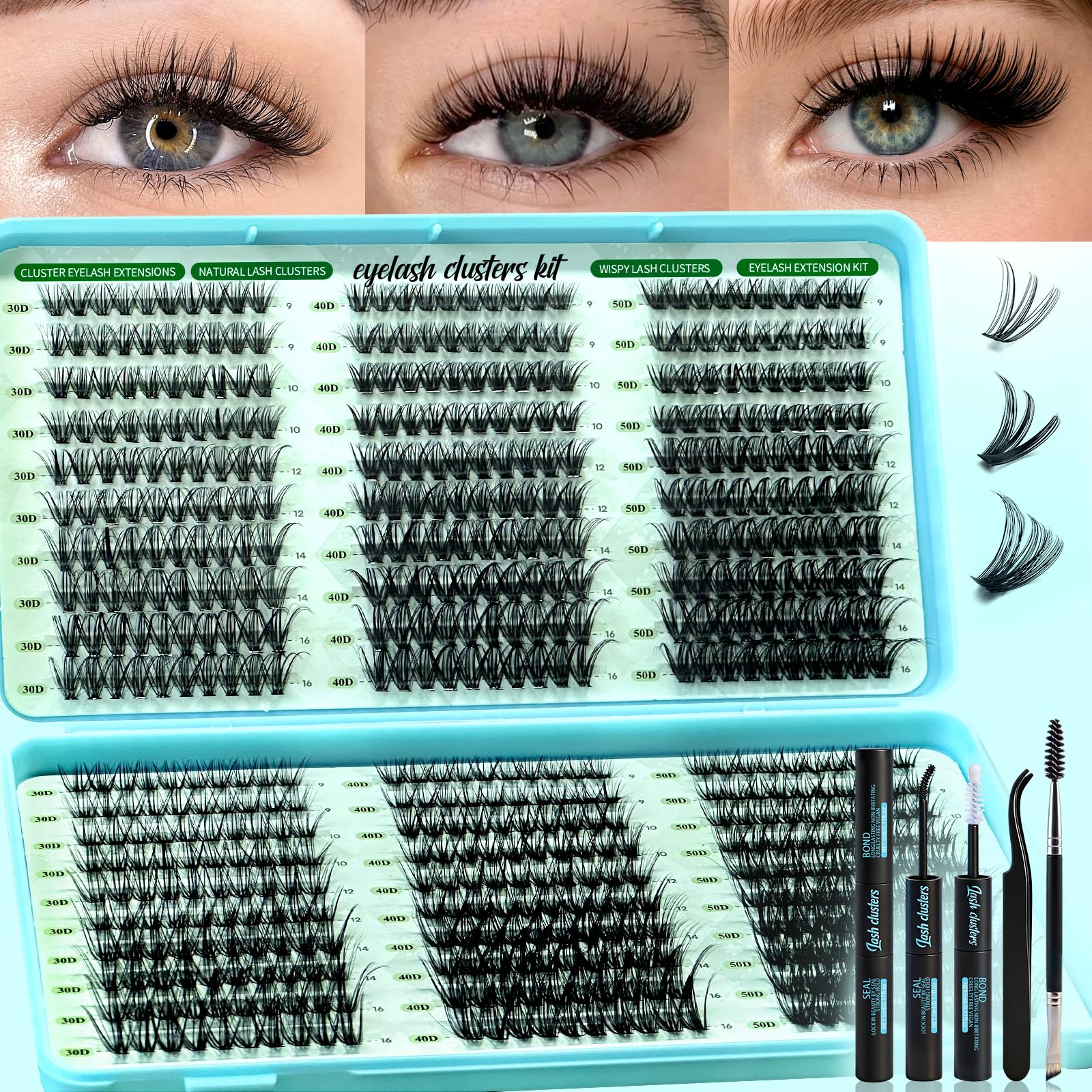 600 Wispy Lash Clusters - Natural Look Eyelashes -1