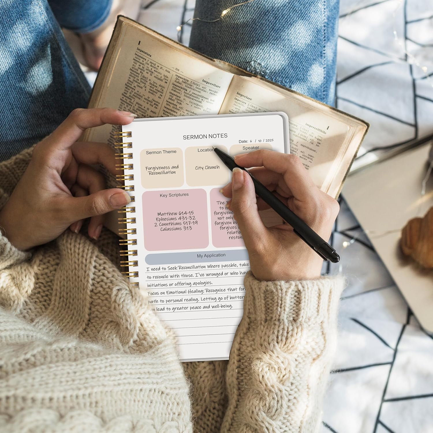 Bible Study Journal - Church Notes Journal - Soap Bible Study Notebook for Women - Bible Notebooks for Note Taking - Based Religious Gifts - Image 6