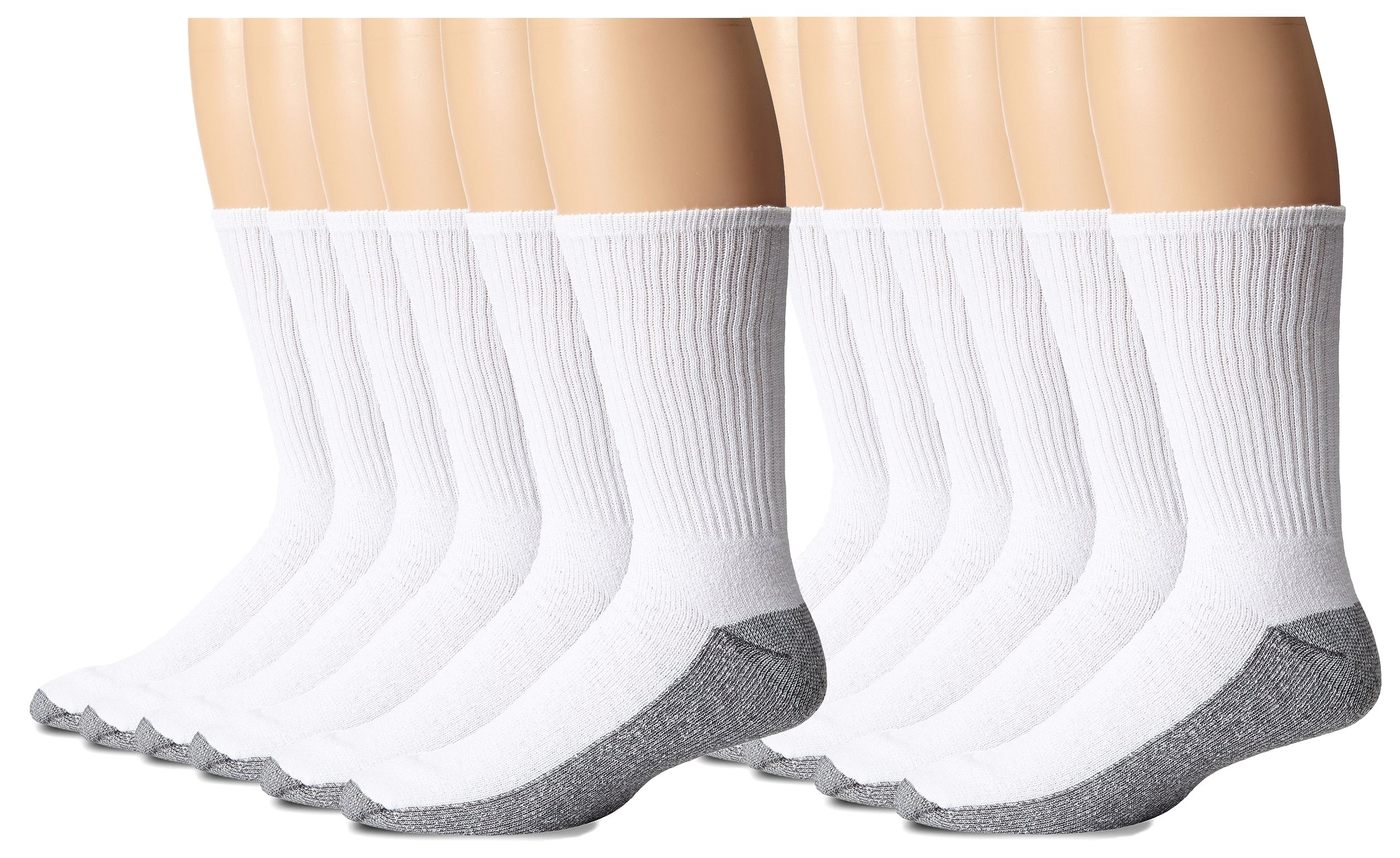 Dickies Men's All Purpose Cushion Crew Socks, Available in M-XL (6, 12 Pairs)