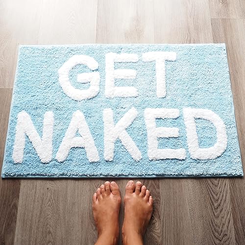 Miniatura 7 de Evovee Alfombra de baño con texto en inglés «Get Naked», divertida y bonita, alfombra de baño con texto «Get Nake», divertida y bonita,