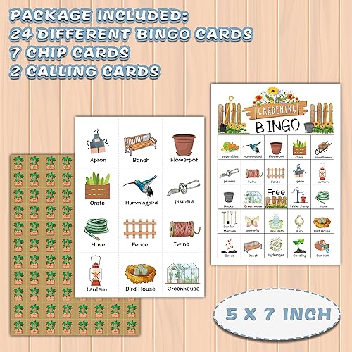 Miniatura 2 de Ycyfckdr Tarjetas de bingo de jardinería, juegos de fiesta de té de jardín, juego de bingo de jardín para adultos, fiesta nupcial de té, juegos al