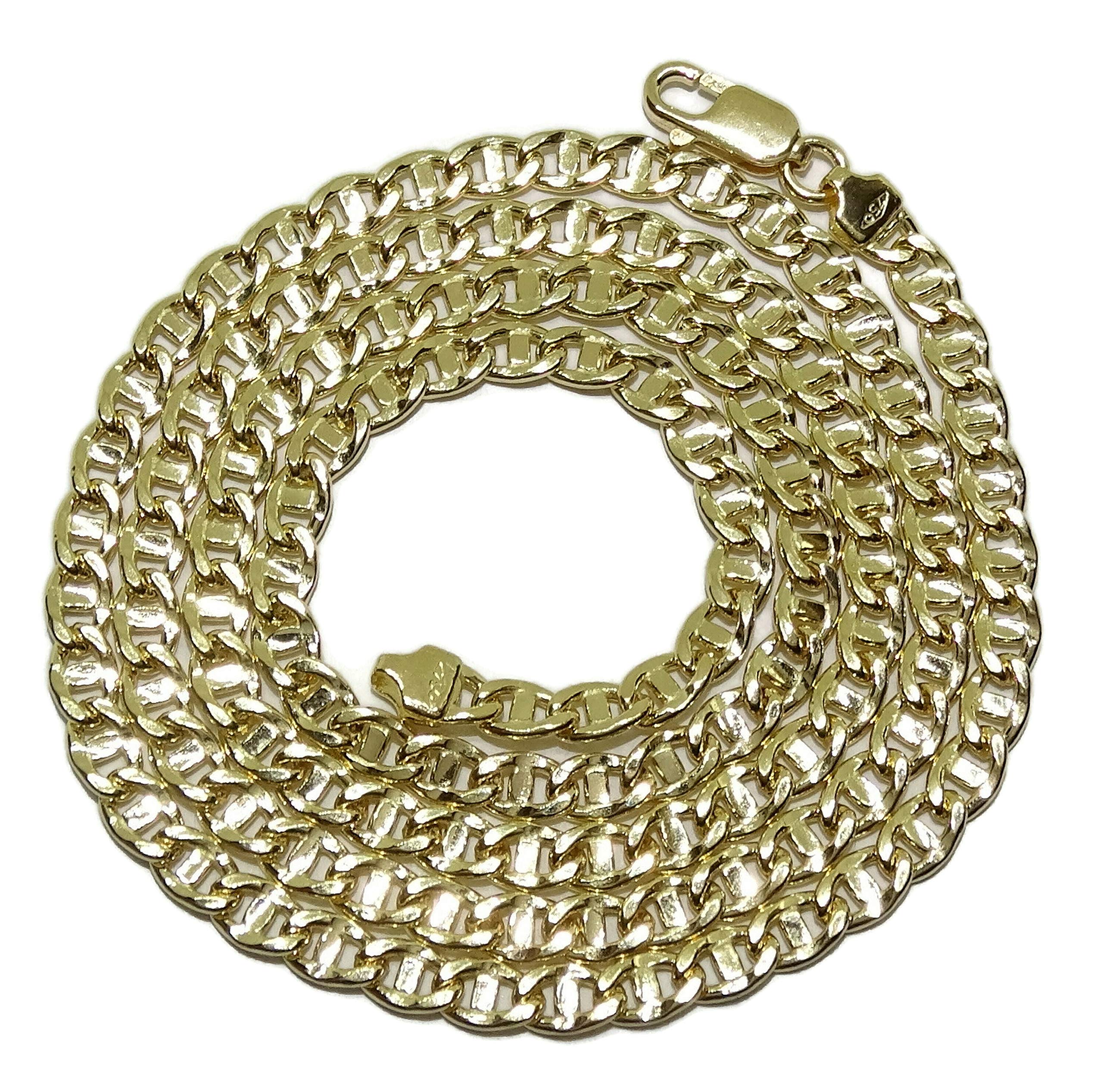 Never Say Never Cadena de oro amarillo de 18k hueca para hombre modelo ancla de 4mm de ancha y 60cm de larga con cierre mosquetón. Peso; 14.20 gr de oro de 18k