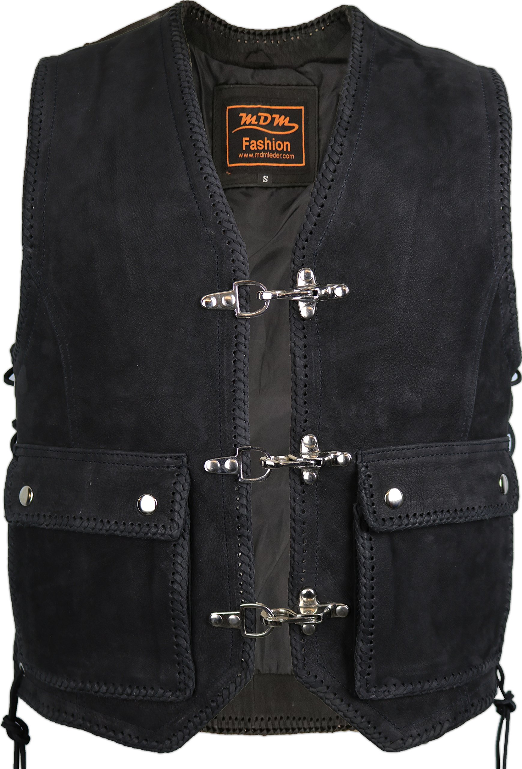 MDM Gilet in Pelle Uomo Motocicletta Nabuk
