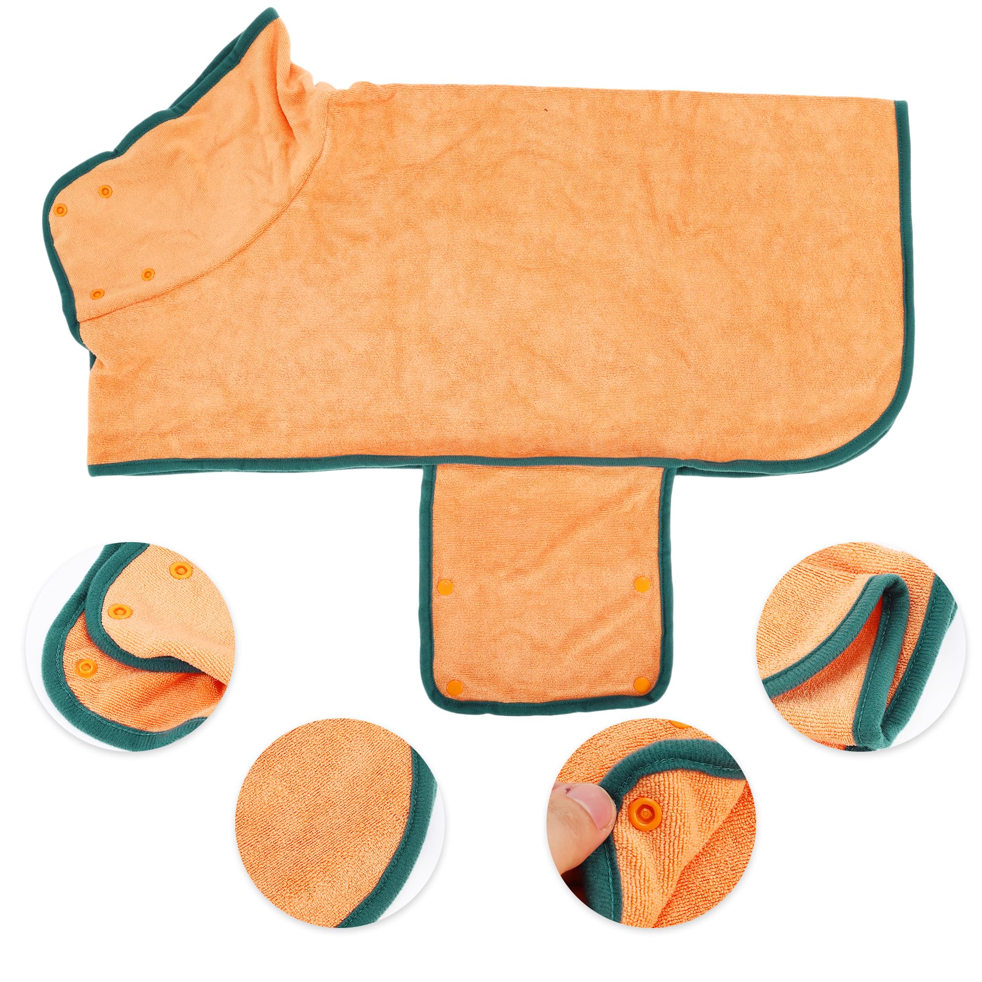 CAPASTEC Accappatoio per Cani, Asciugamano Morbido per Animali Domestici, Asciugamano per Cani ad Asciugatura Rapida, XL, Arancione