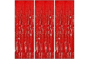 3 Pack Red Streamers for Party Backdrop