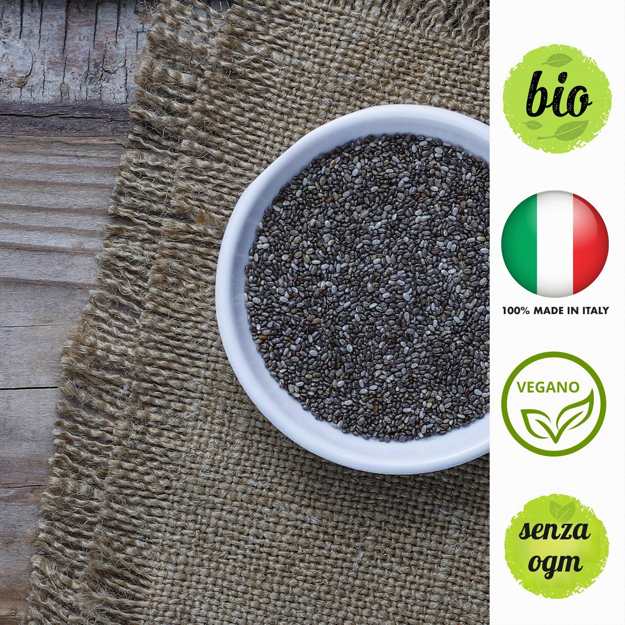 Chia semi Bio 500 g - Colazione Energia Benessere 100% Naturale Vegan - LaborBio