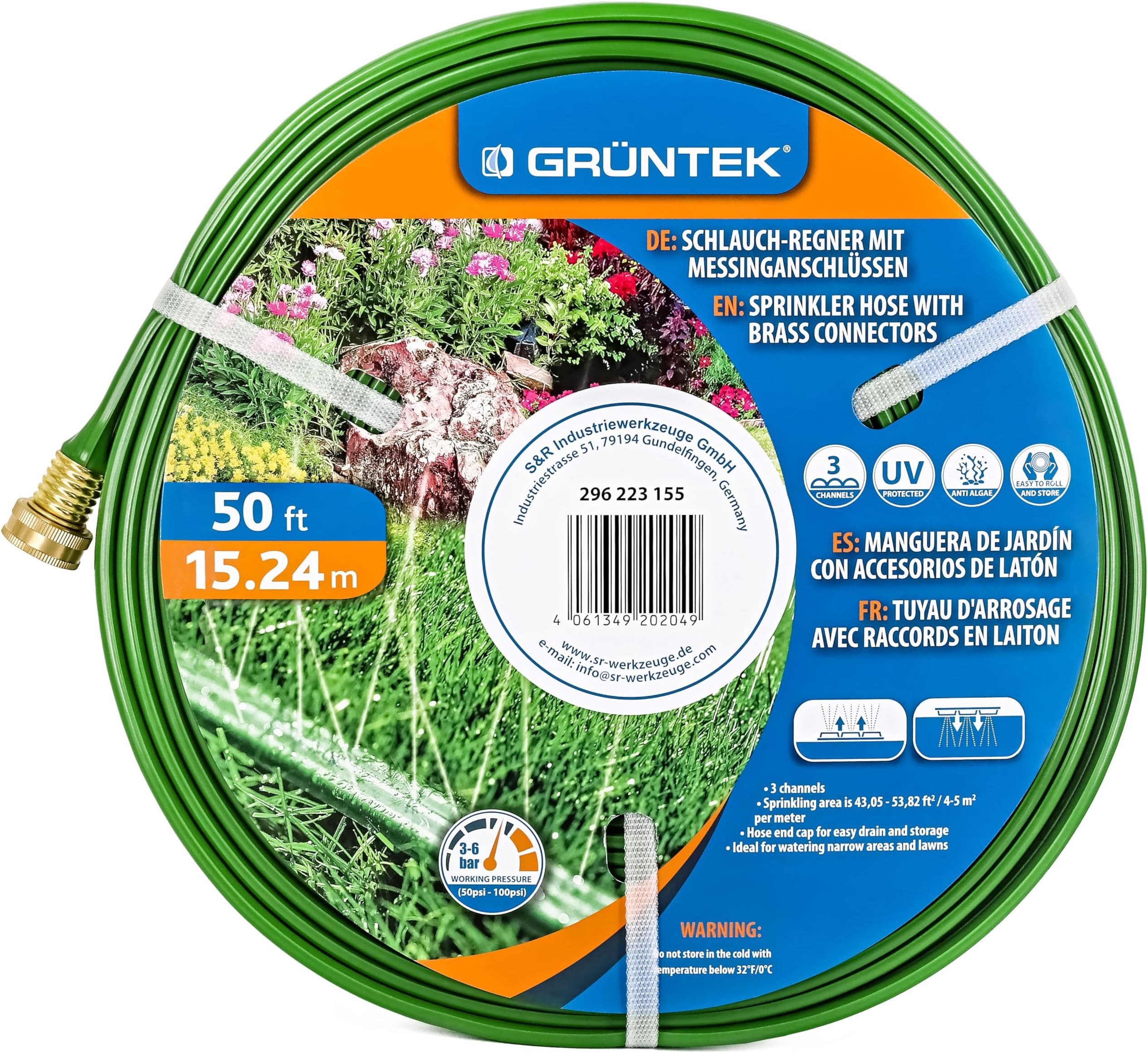 GRÜNTEK Hose Sprinkler 50ft., Heavy Duty Sprinkler Hose