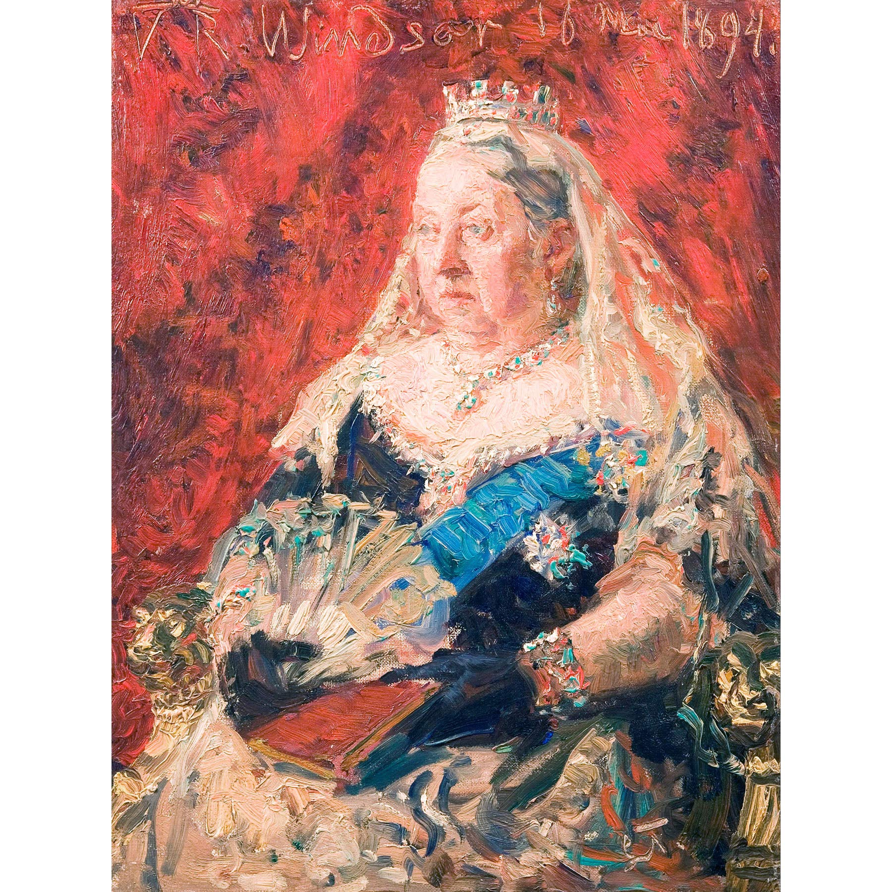 Laurits Tuxen Portrait Of Queen Victoria Large Wall Art Print Canvas Premium Poster Mural